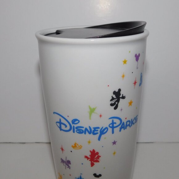 2015 Starbucks Disney Parks Ceramic Travel Tumbler Mug w lid 12oz - Picture 3 of 9
